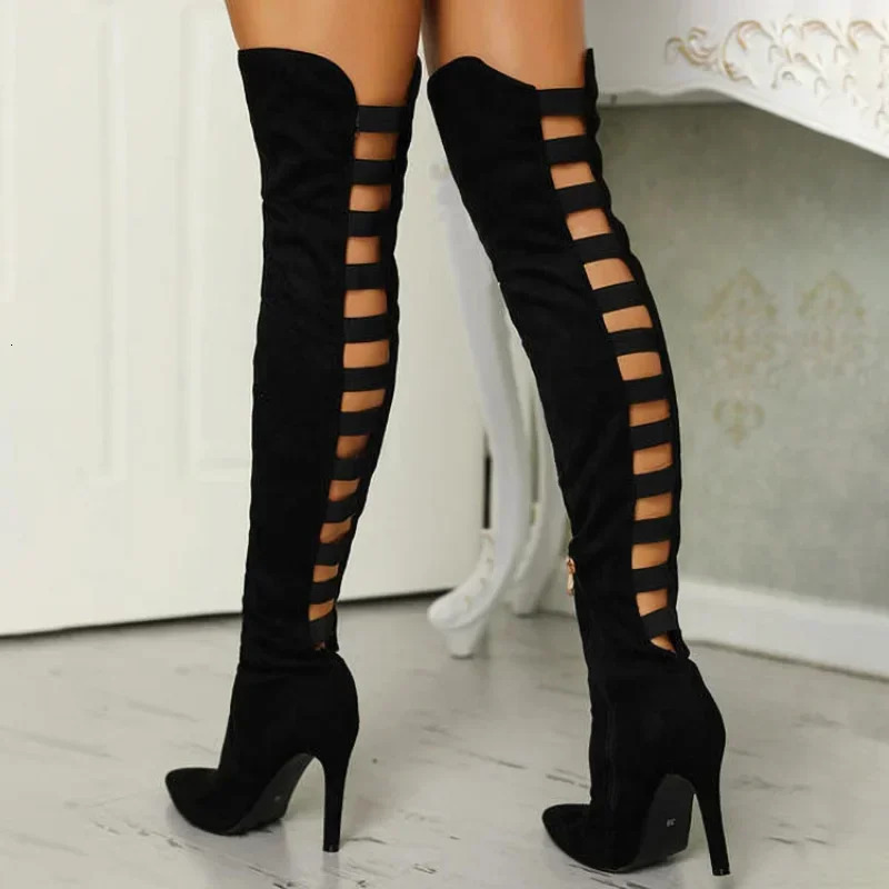 Sexy Black Womens Long Boots Women Autumn Heels Shoes Over The Knee Thigh High Heel Boots Female Woman Summer Stretch Boot 10cm 251023