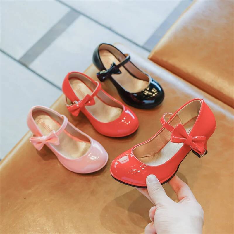 Girl's High Heel Spring Autumn Children's Leather for School Performance Kids Fashion Causal Princess Dress Shoes ddmyshoesvip