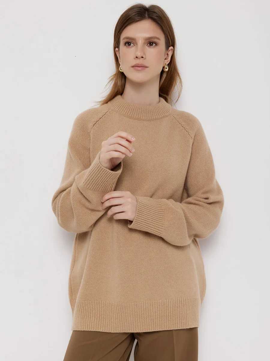 Blubelle New Womens Oversized Knitted Wool Sweater ONeck Jumpers Loose Soft Warm Autumn Winter Casual Daily Wear PulloversT251025