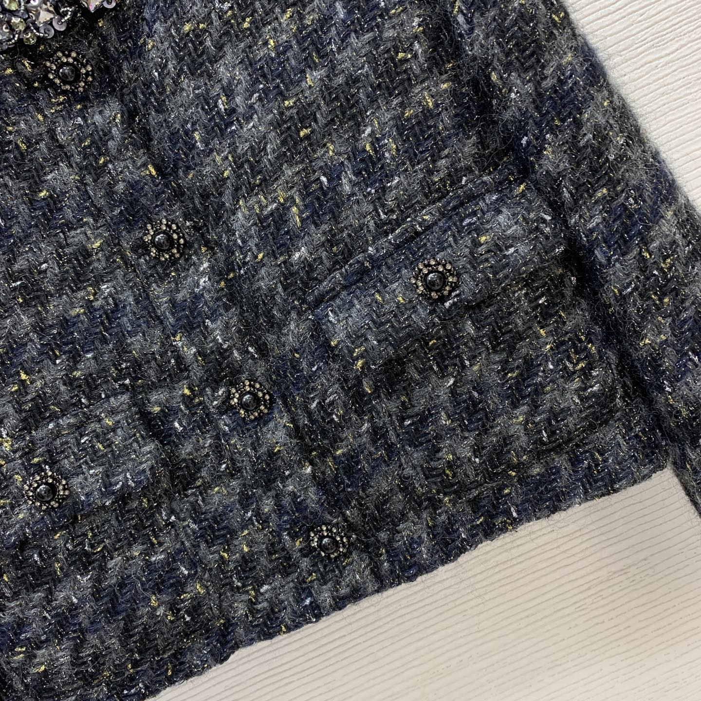 30019 XXL 2025 Milan Runway Autumn Women's outwear Long Sleeve Coat Crew Neck Coat Black White Button Fashion Clothes Womens G25092645