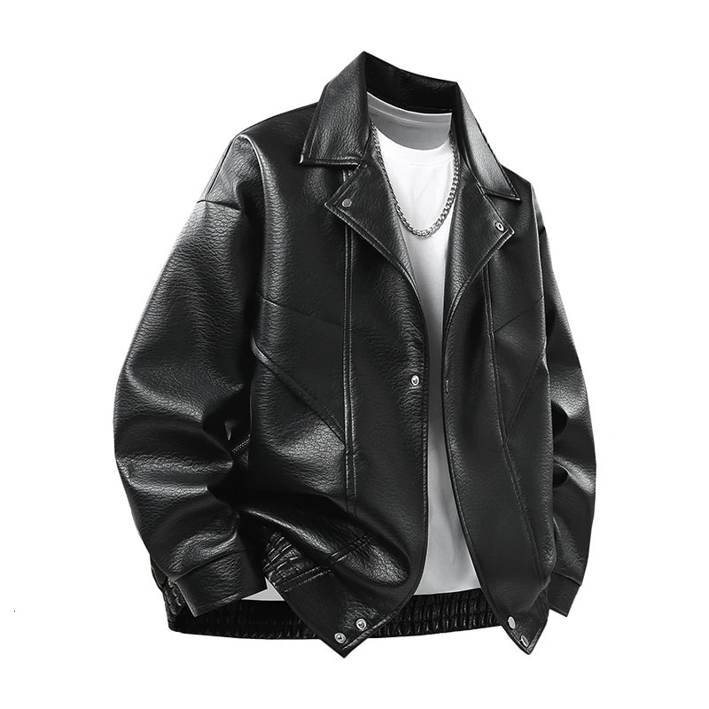 Outdoor Highquality Fashion Trend Autumn and Winter Leather Jacket Mens Outdoor Versatile Breathable Warm Top 251024