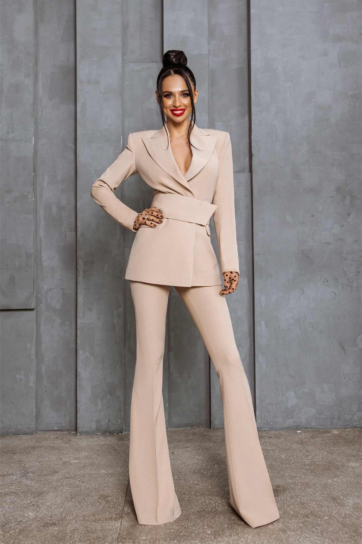 Designer Women Suit 2 Pieces Jacket Pants With Belt Party Prom Special Occasion Customized Size