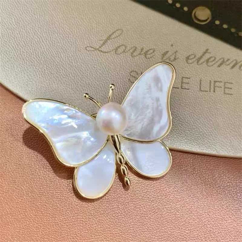 New Butterfly Brooches For Women Charm Pearl Gold Color Brooch Pins Party Wedding Gifts Clothing Accessories Jewelry Gift J251115