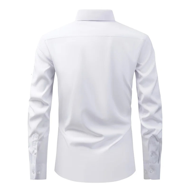Men s Classic ButtonDown Shirt with Long Sleeves Solid Color Casual Business Top for Spring Streetwear and Beach Vacation 251023
