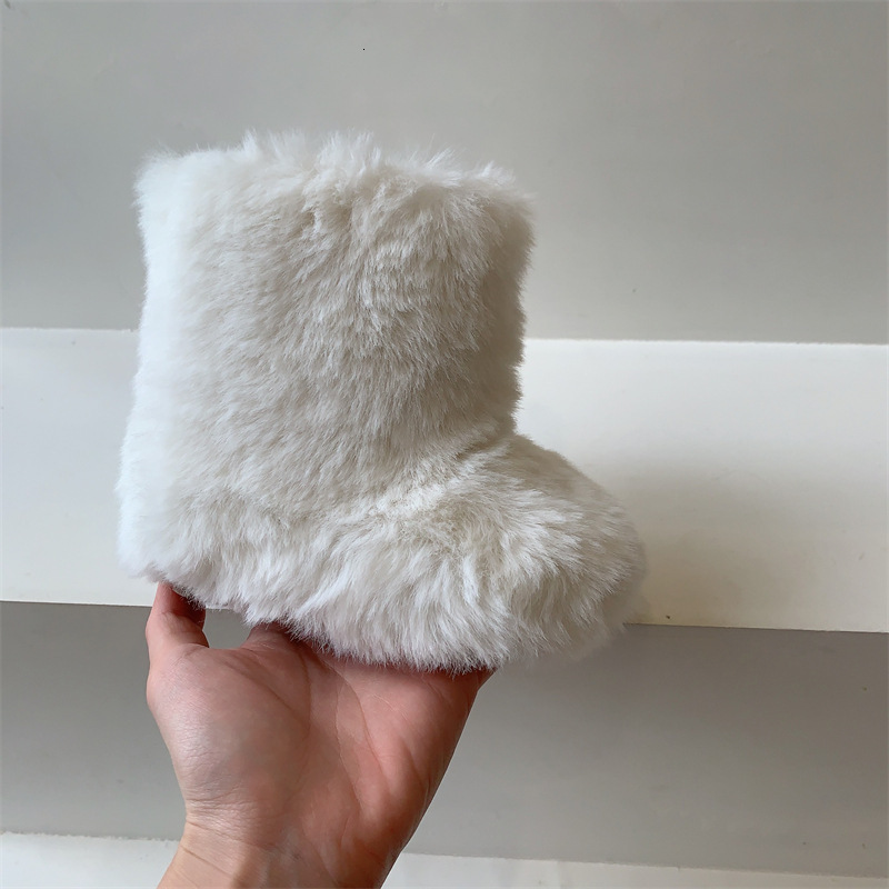 Korean Version Cute Snow Monster Children s Shoes Girls Snow Boots Winter New Children s Furry Cotton Boots Baby Boots Trendy