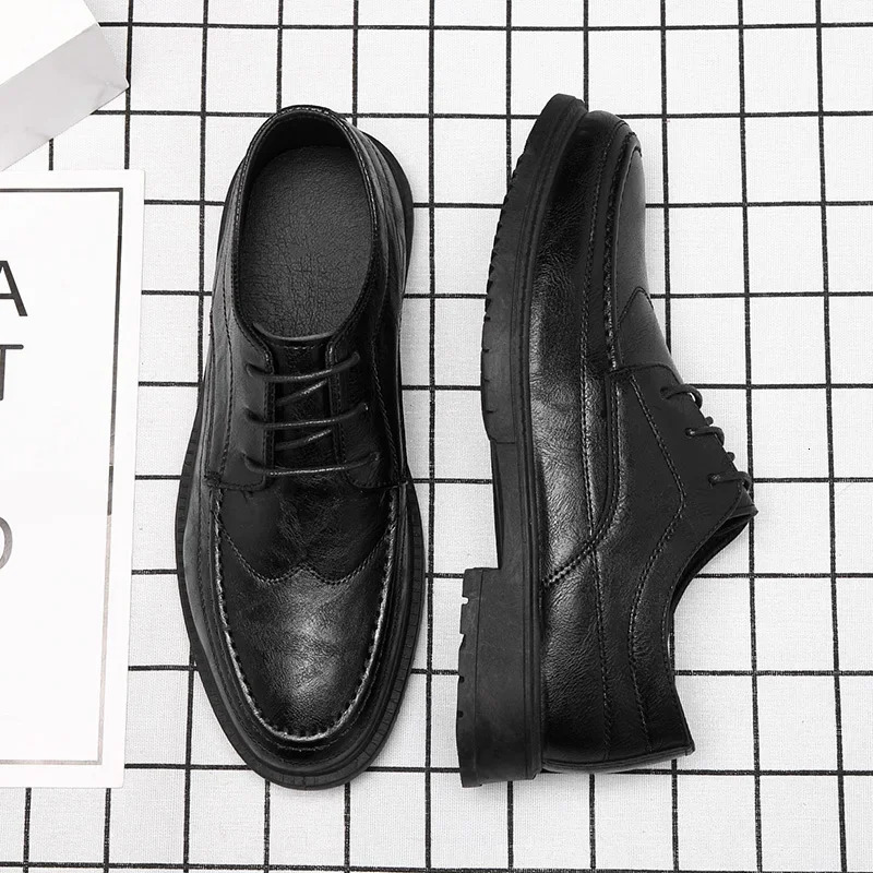 High Quality Leather Men Casual Shoes Breathable formal Mens Dress Shoes Italian LaceUp Nonslip Men Driving Shoes 251023
