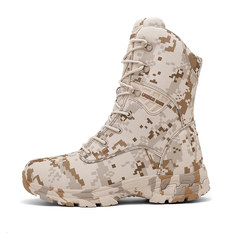 Mens Camouflage Tactical Boots Mountaineering Hiking Desert Waterproof Work Safety Shoes Ankle Boots Mens Outdoor Boots 251021