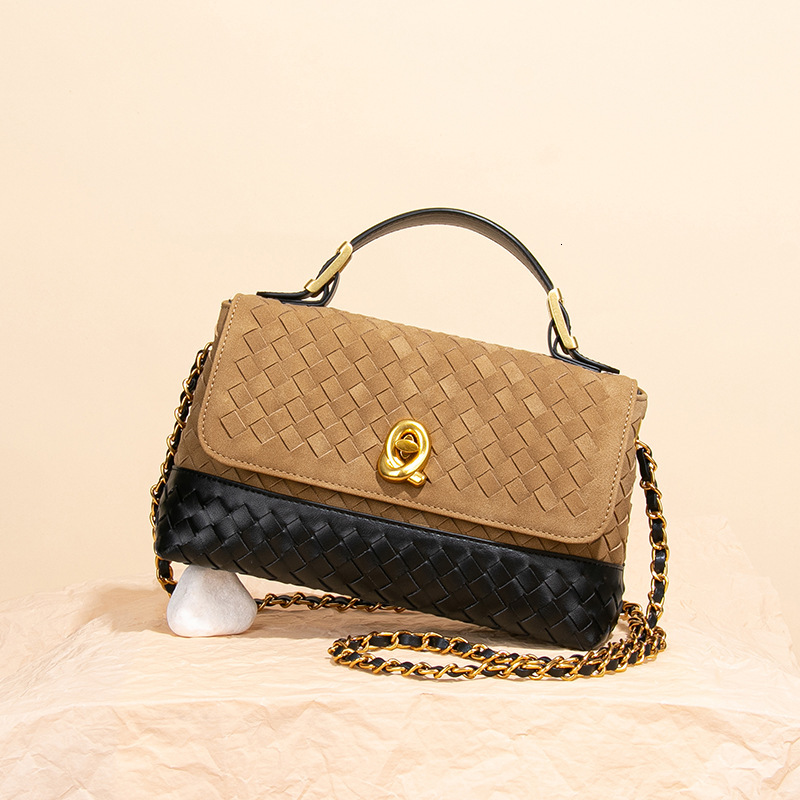 Luxury Brand Designer Bag 2025 New Suede Woven Bag Fashion Trend Velvet Crossbody Chain Messenger Bag Flap Handbag Envelope Bag