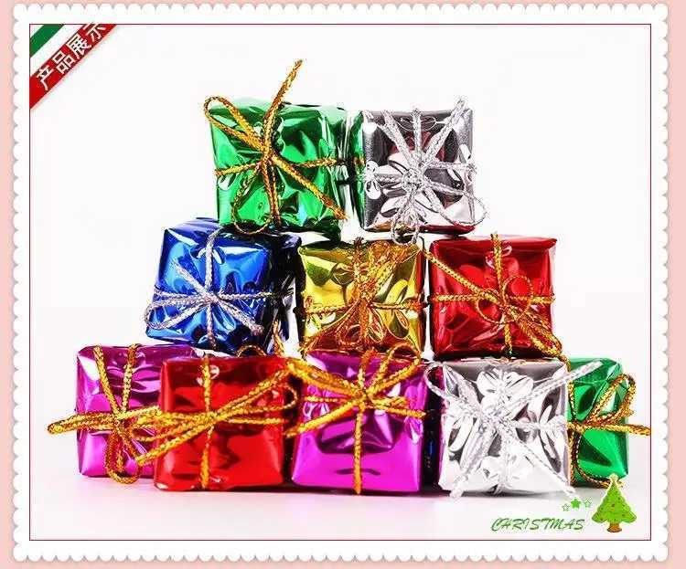 Christmas Mini Box Ornaments Foam Gift Box Color Candy Box Xmas Tree Hanging Pendant New Year Party Christmas Decoration C251024