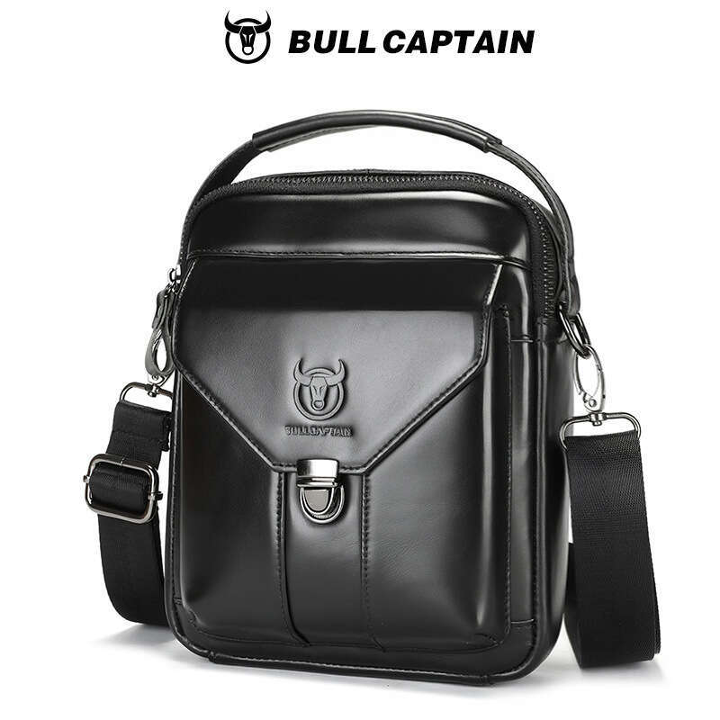 Captain Cow Goods Top Layer Cowhide Single Shoulder Crossbody Bag Genuine Leather Men Inch Ipad High End Multifunctional