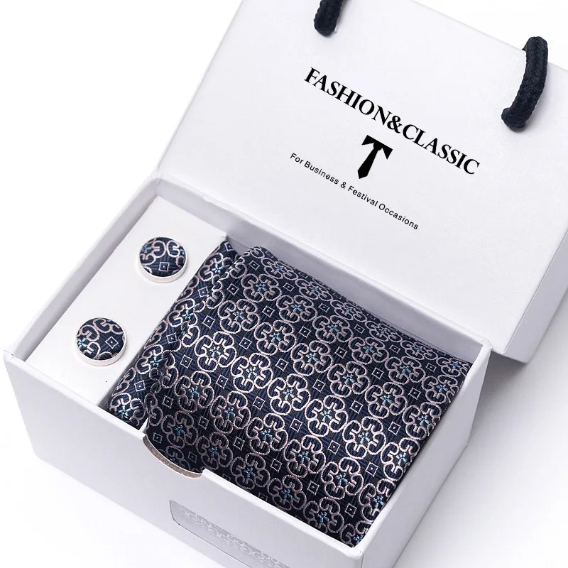 Business Office Formal Tie Mens Gift Box 5 Sets Group Wedding Tie Cashew Nut Flower Europe and America 251023
