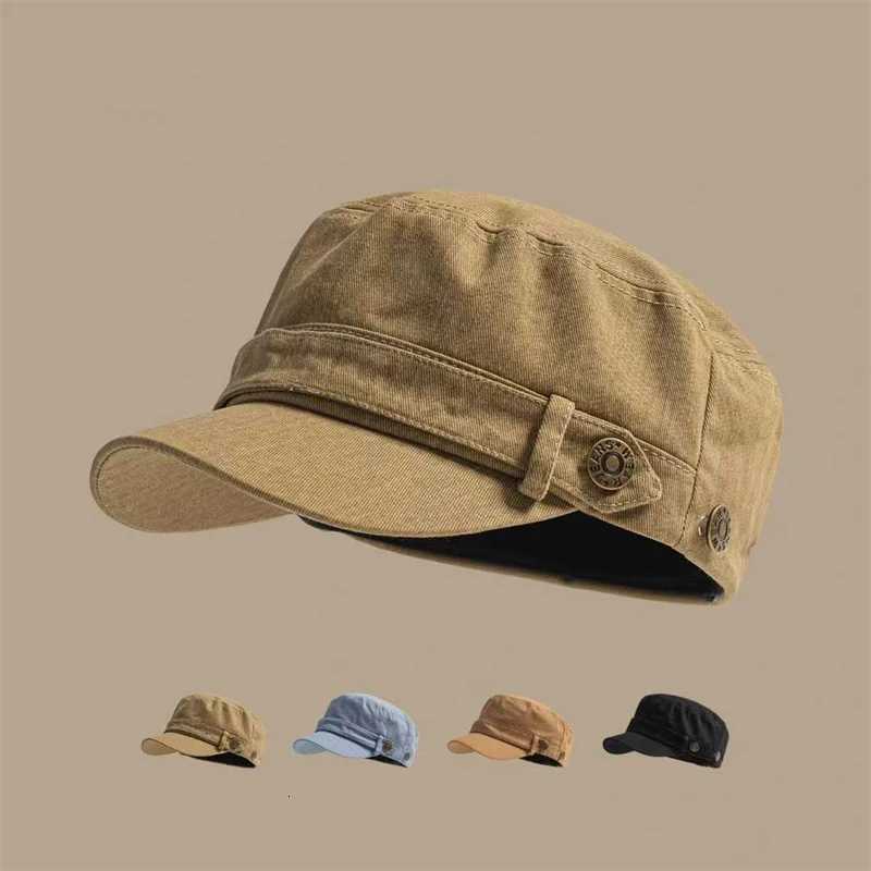 Unisex Solid Color Flat Top Military C Adjustable Outdoor Fisherman Cs Cadet Army C Retro Army Hats Bone Wens Mans C Y251025