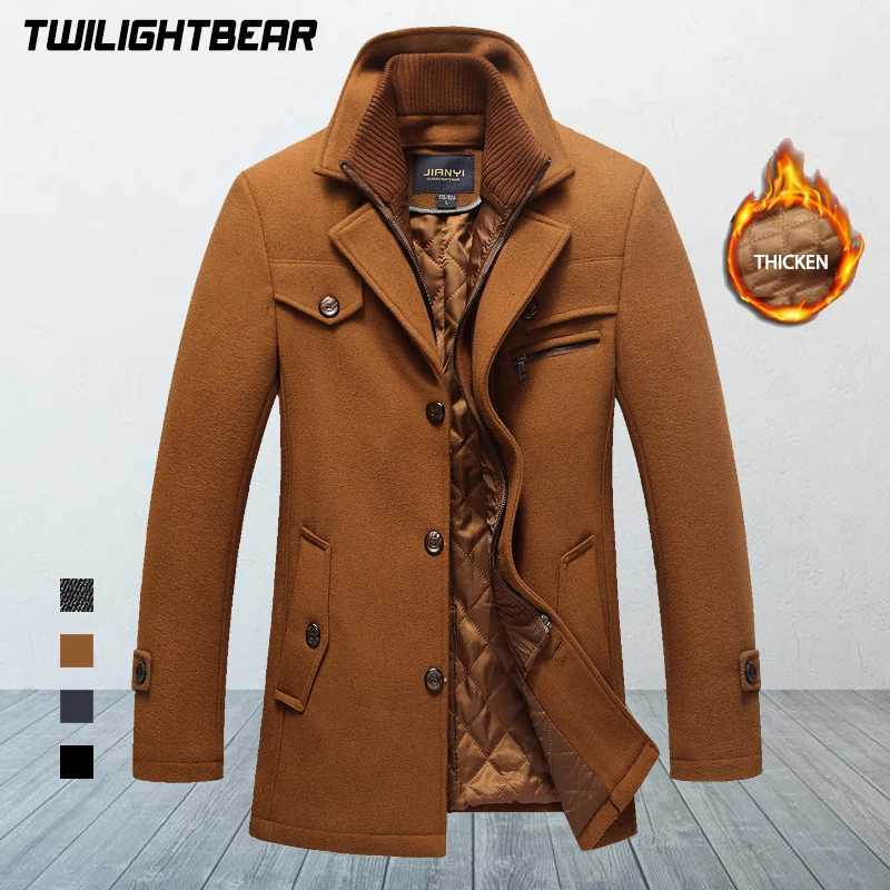 Winter Mens Jacket Oversized Wool Overcoat Solid Warm Pea Coats Thicken Casual Woolen Coat Men Clothing Parka A3F1303T251025