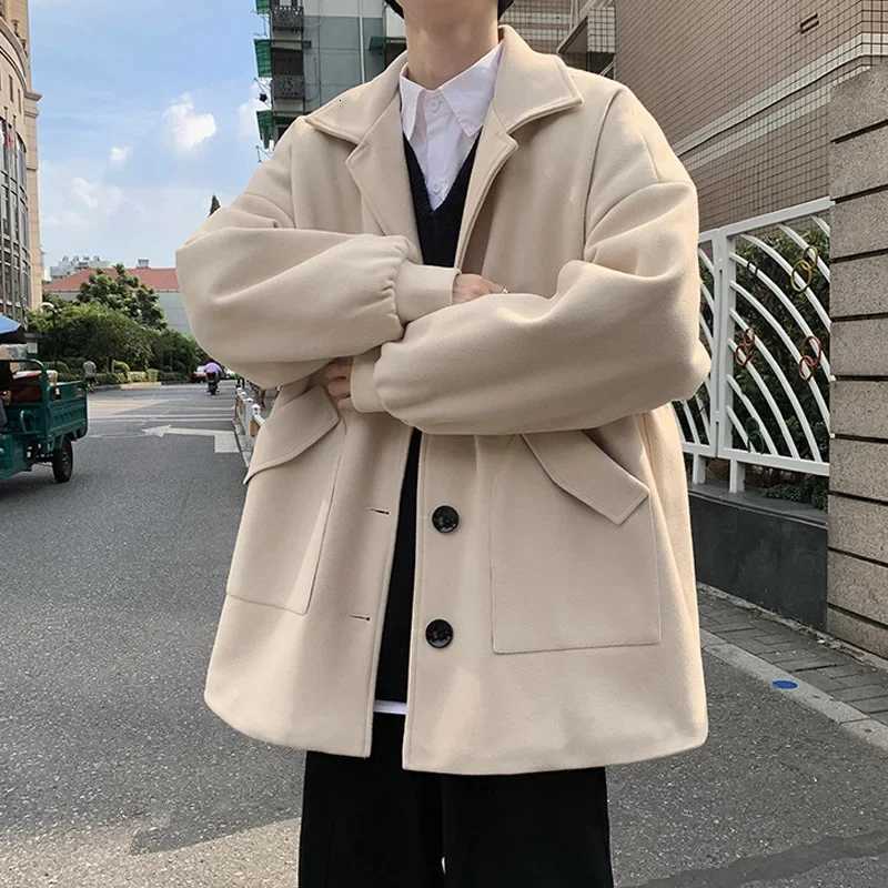 Blends Men Casual Cropped Outwear Autumn Winter Korean Style Fashion Handsome Design Leisure Streetwear Harajuku Allmatch MujerT251025