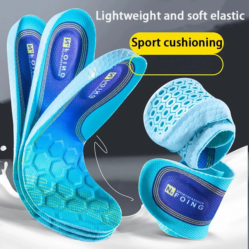 NAFOING 4D Sport Insoles Soft Breathable Highelasticity Shock Absorption Running Shoe Pad For Men Women Latex Massage Insole251020