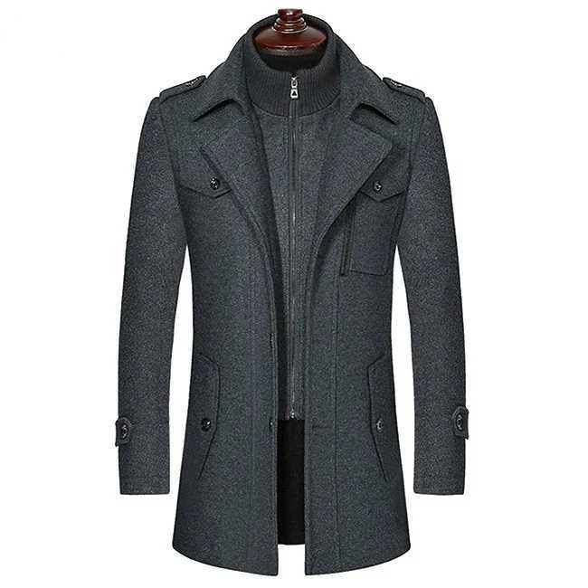 Men Winter Jackets Cashmere Overcoats Wool Blends Trench Coats High Quality New Winter Coats Male Business Casual Trench Coats J251115