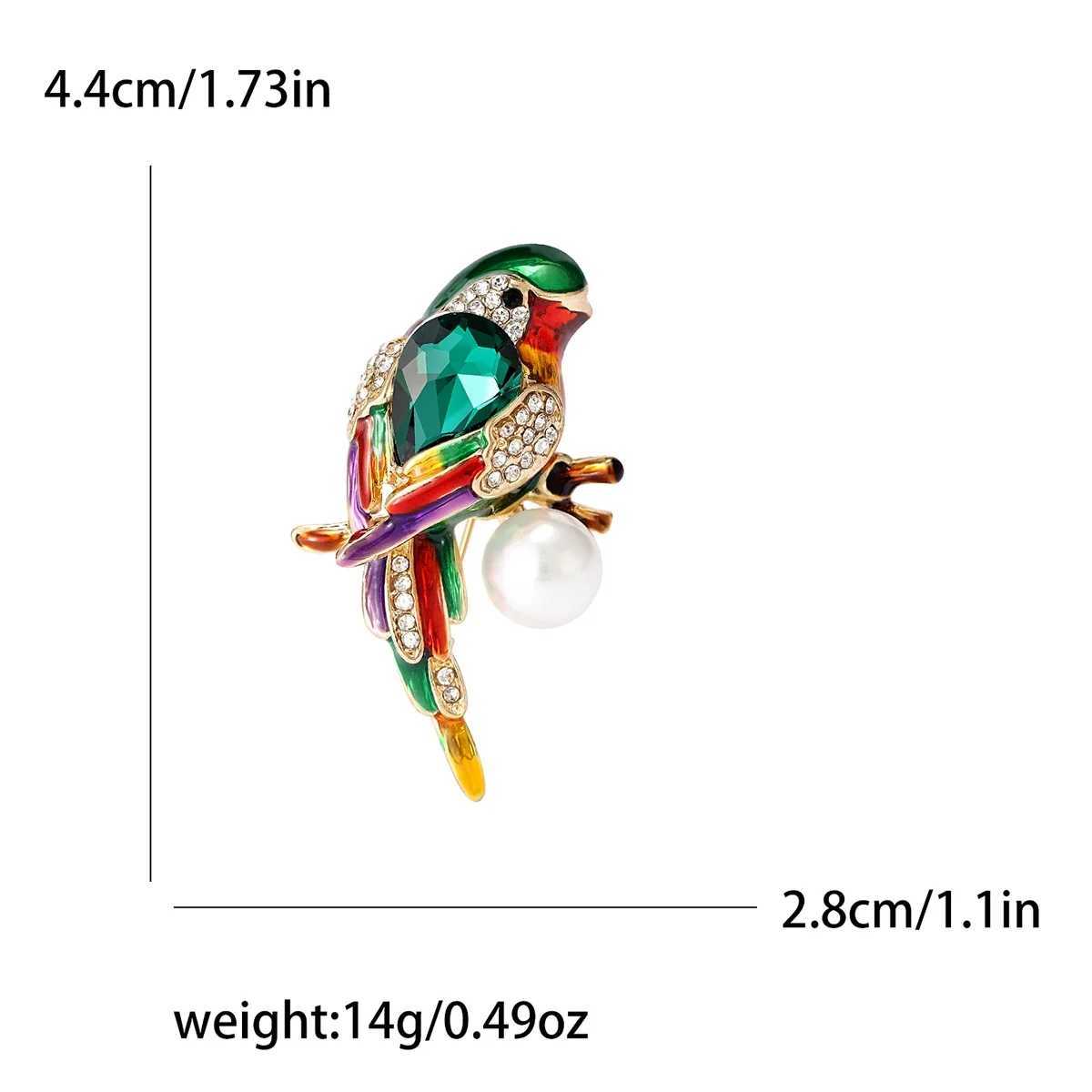 Rhinestone Parrot Brooches for Women Enamel Bird Pins Event Party Backpack Decoration Clothes Accessories J251115