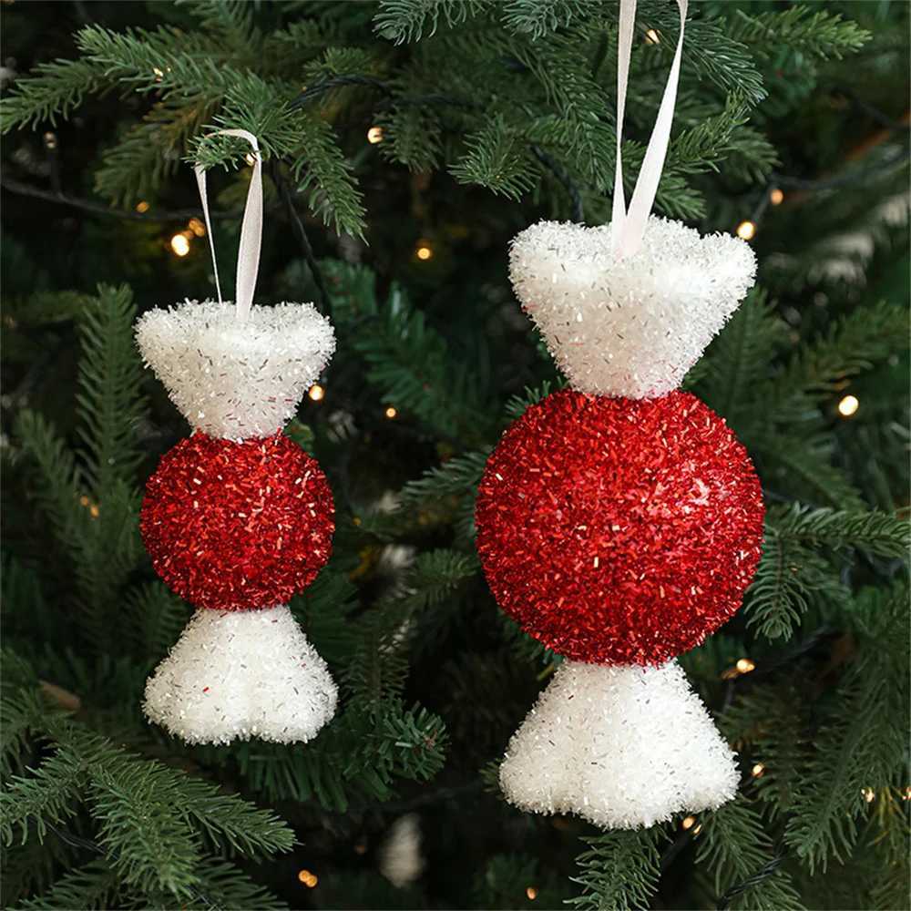 Christmas Red Candy Crutch Lollipop Xmas Tree Hanging Pendant Ornament for New Year Gift Christmas Home Decoration C251024
