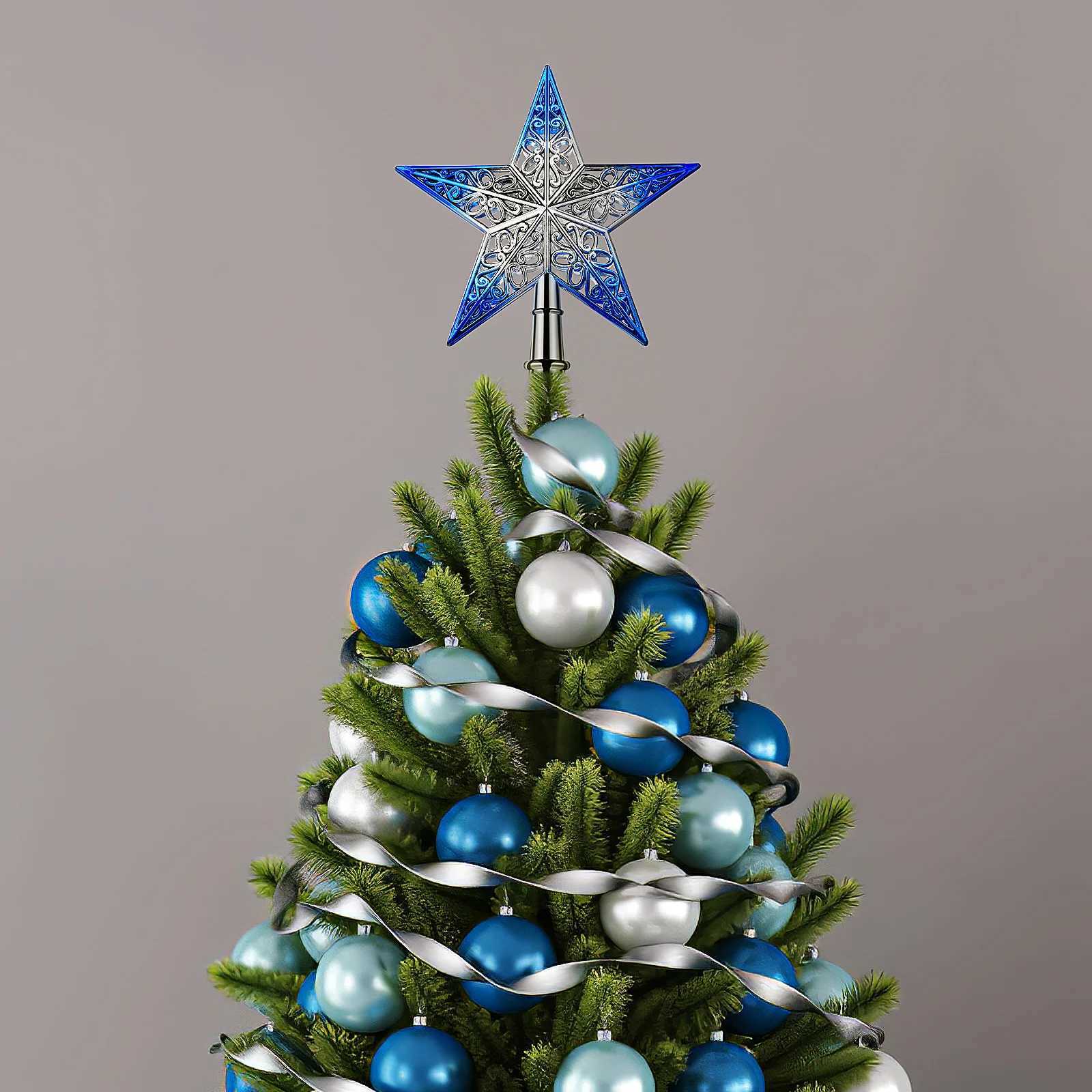 Blue Christmas Tree Star Topper Pendant Drop naments Garland Supplies Xmas Decor Holiday Gifts Festive Party Decorations Tree C251024