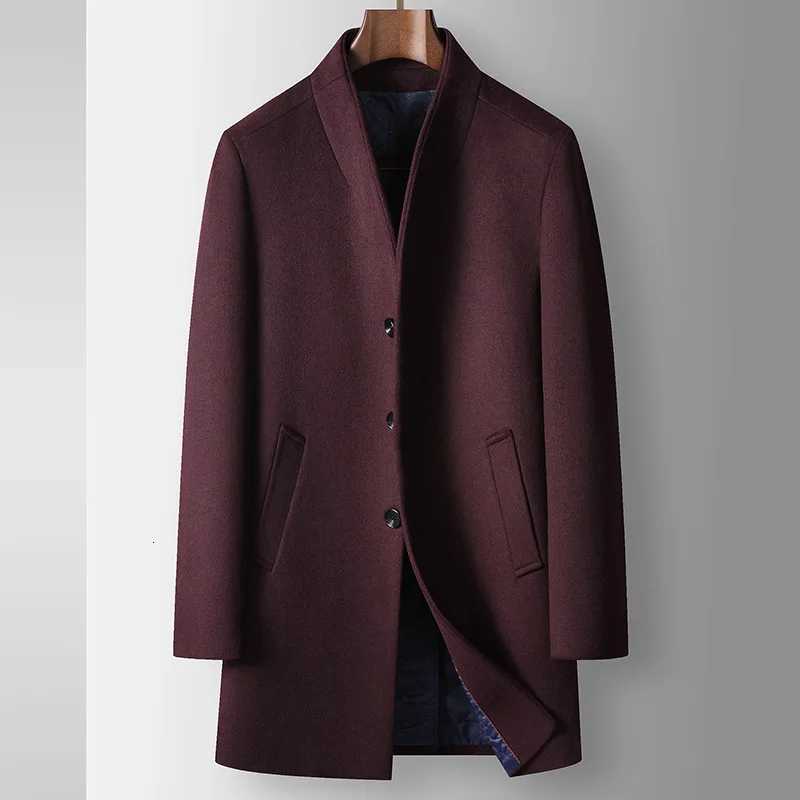 New Winter Men Stand Collar Business Trench Coats Casual Long Jackets Male Cashmere Overcoats Man Woolen Blends Coats Size 6XLT251025