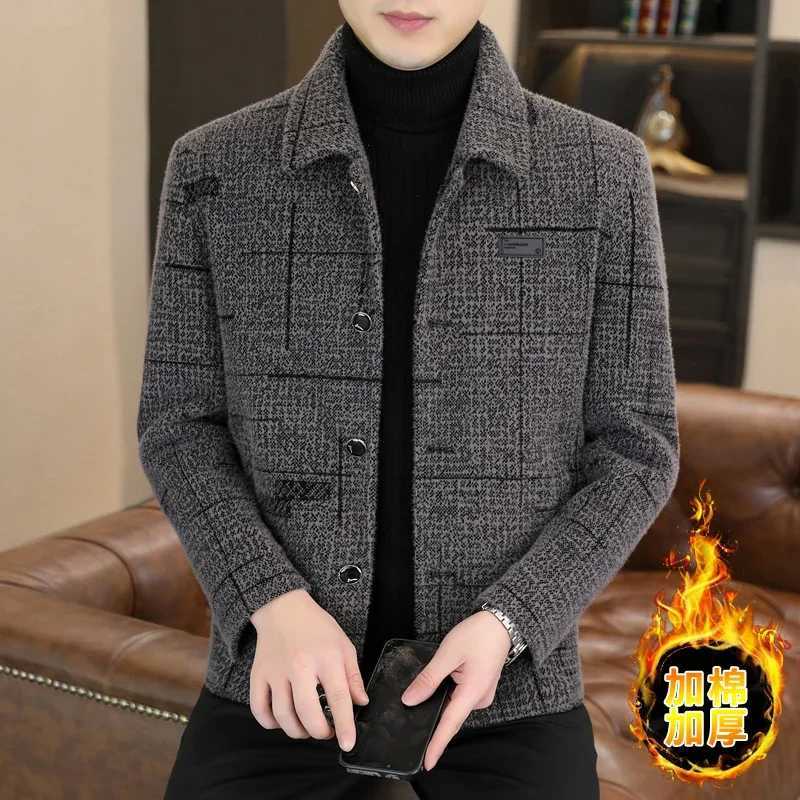 2023 Winter Warm Business Casual Woolen Jacket for Men Fashion Slim Fit Casual Short Trench Coat Windproof Jacket Office SocialT251025