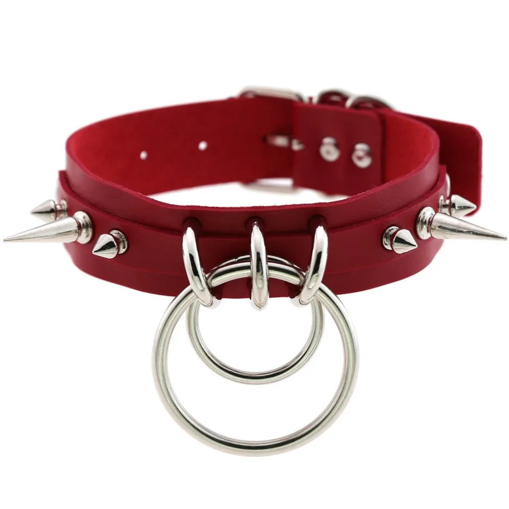 KMVEXO Punk Spike Metal Collar Girls Leather Harness Choker Necklace for Women Party Club Chockers Gothic Jewelry Harajuku 251023