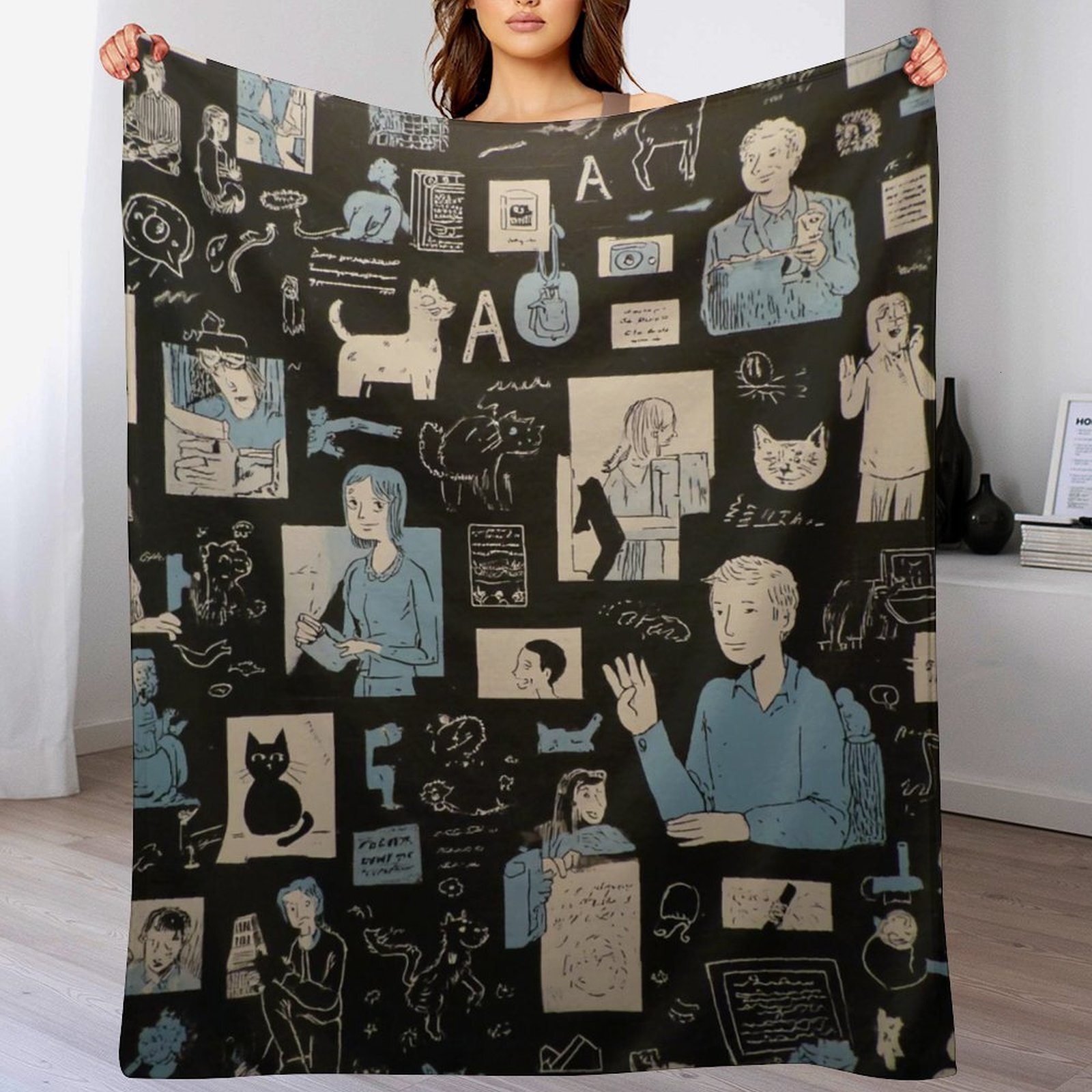 Designer Blackboard blanket blanket throw cashmere vibration blanket copert Home Travel Throw Summer Air Conditioner Beach home bedding blankets throw