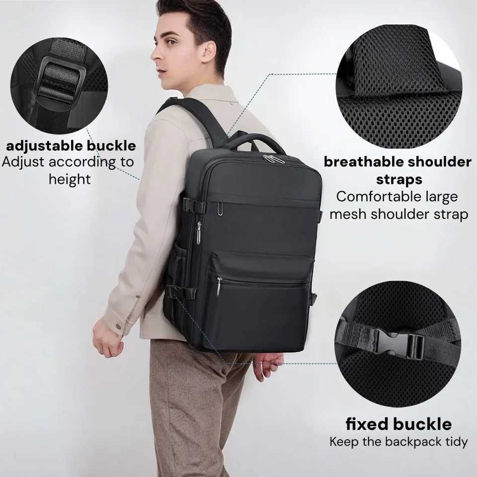 Large Capacity Expandable Vacuum Backpack Travel Bag for Men And Women Business Laptop School Bag with Storage for Men And Women W251025