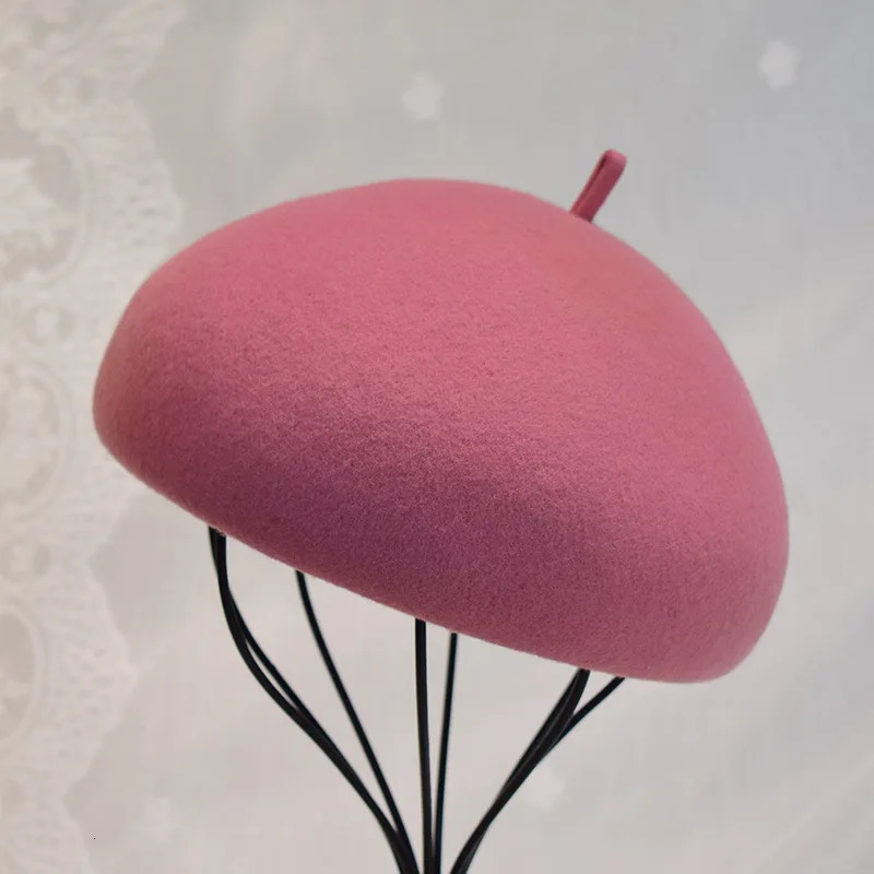 French Style Beret Hat for Women Winter Hats Classical Warm Wool Cap Beret Ladies Beanie Cap Pillbox Hat Dress Fascinator Hat 251023