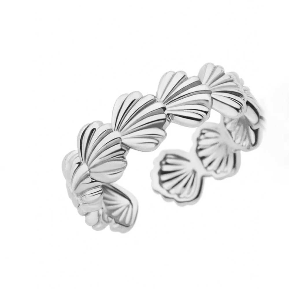DGIDDK Vintage Shell Ring Women Stainless Steel Shell Ring Jewelry Wedding Statement Summer Ocean Jewelry Valentines Day GiftXJ251025