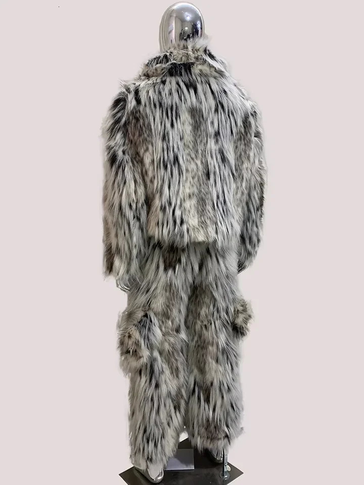 Lautaro Autumn Winter Short Colorful Multicolored Thick Warm Hairy Faux Fur Coat Men Clothes Fluffy Jacket 251016