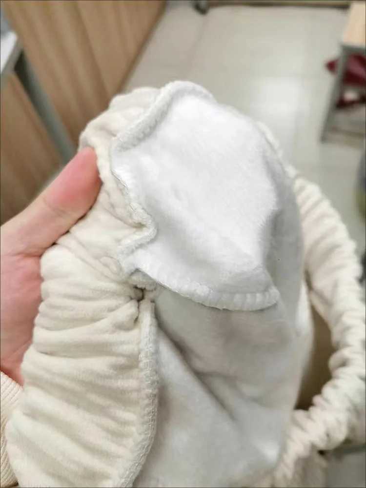 Winter Corduroy Plush Velvet Lined Anklelength Pantalons Women Casual Big Size Straight Pants Baggy Thicken Warm Trouser 145kgT251025