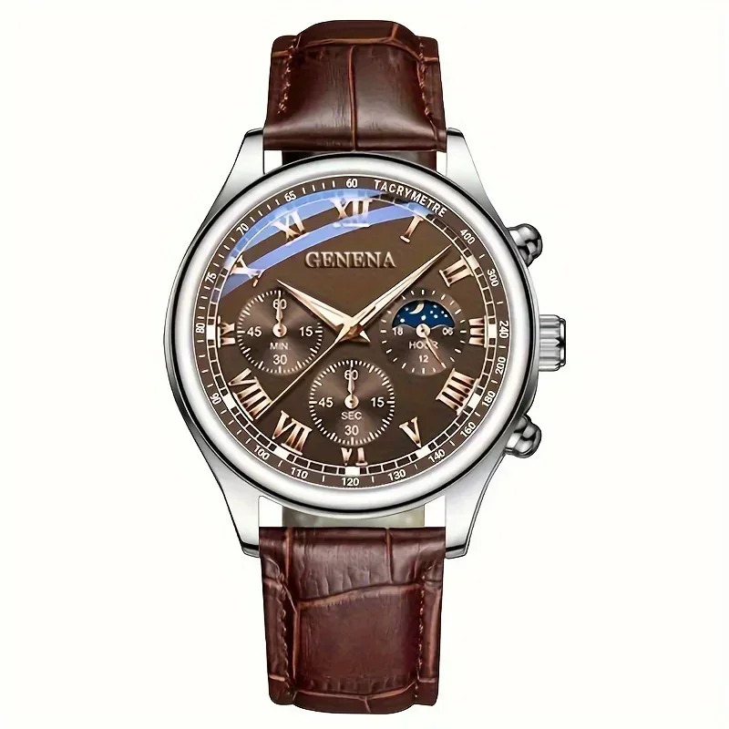 Men Business Watches Fashion Leather Strap Round Dial Males Analog Quartz Wristwatch Reloj HombreWithout Box 251023