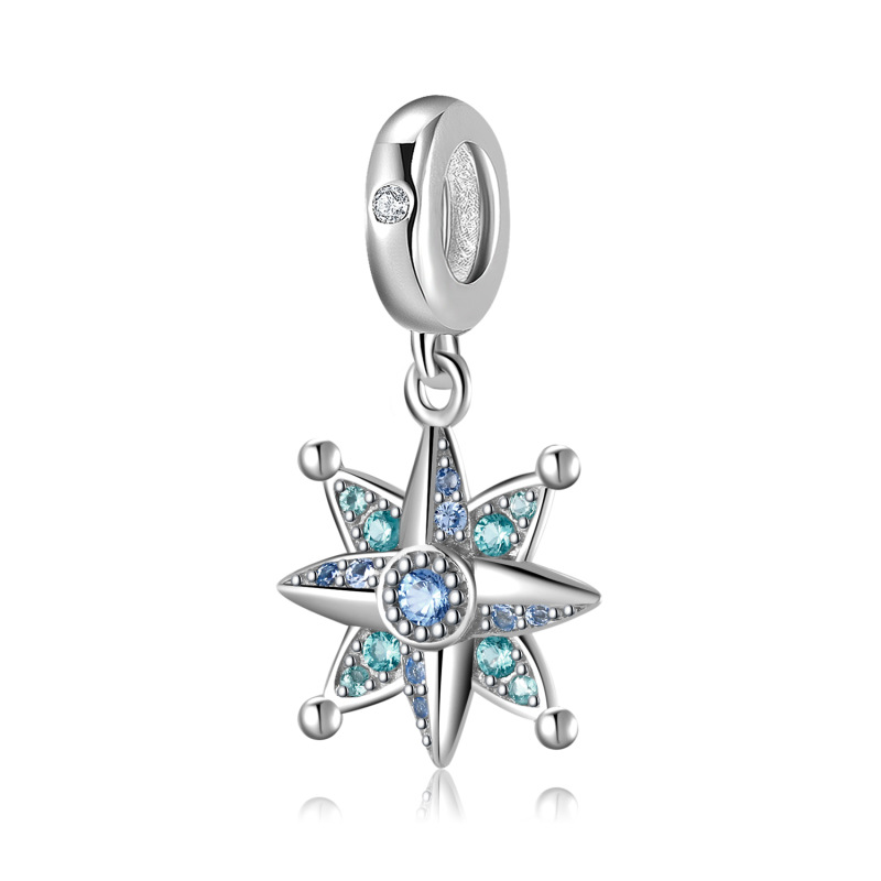 Luxury earrings Gold earrings S925 pure silver zircon compass octagonal star tassel earrings personalized high-end pendant earrings free shipping