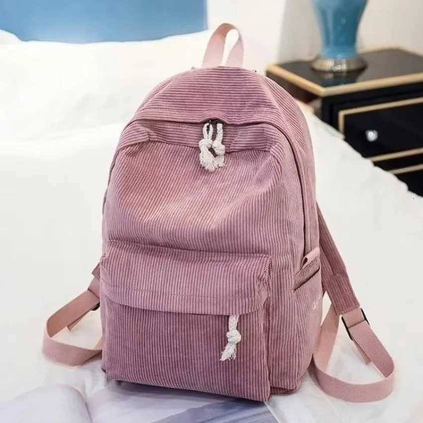 Minimalist Trendy Striped Backpack Large Capacity Casual Korean Edition Student Backpack Travel Bag Four Seasons Edition W251025