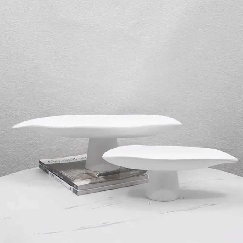 Black and White Resin Storage Tray Fruit Tray Irregar Tableware Snack Storage Container Dessert Tray He Decoration Y251025