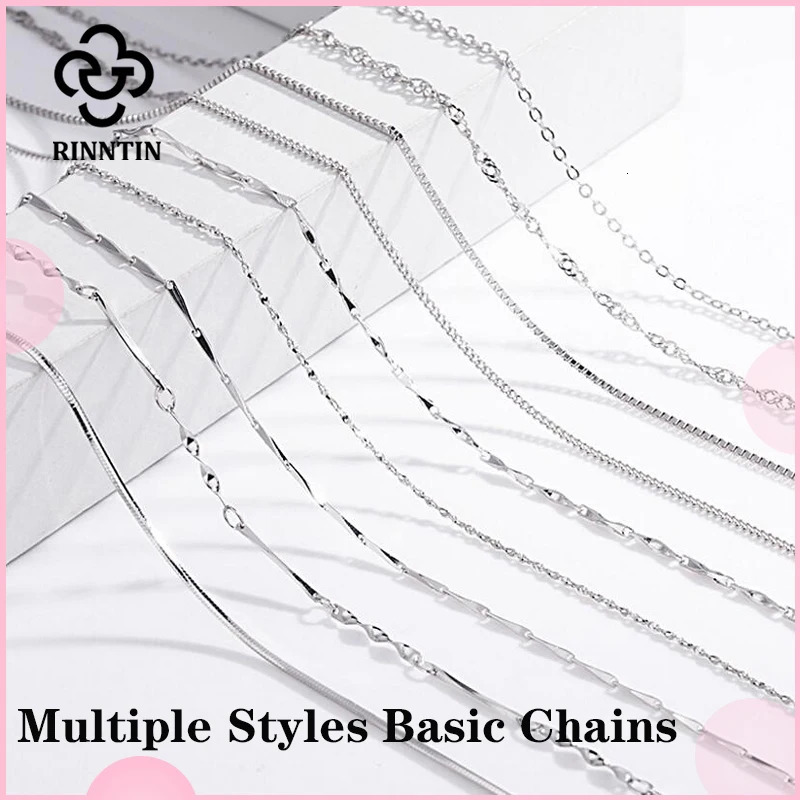 Rinntin 925 Sterling Silver Italian Handmade 12mm Chopin Chain Necklace for Women Fashion Simple Basic Neck Chain Jewelry SC53 251023