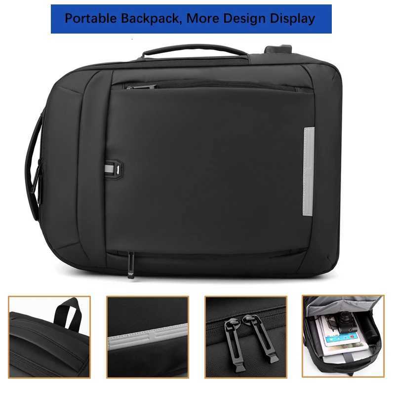 17 Inch Business Laptop Backpack Waterproof Notebook For Men School Book Bag Expandable Multifunction USB Charging Man Backpacks W251025