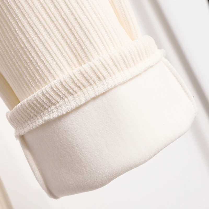 New 2024 Winter Pants For Women Thick Velvet High Elastic Waist White Or Black Chenille Pants Women Streetwear Wide Leg TrousersT251025