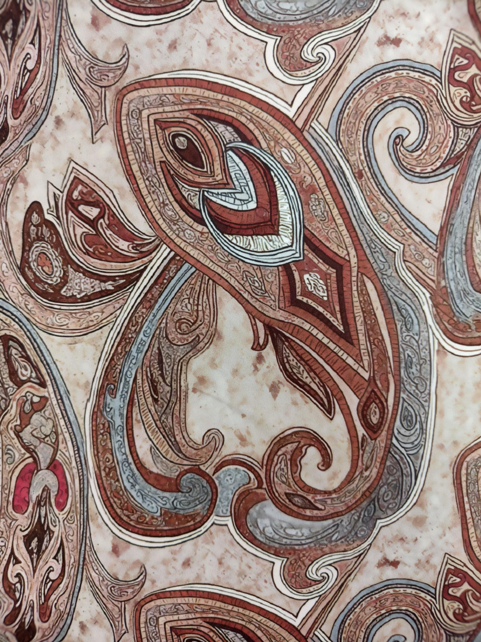 Autumn Winter Women's Fashion Commute Style Paisley Printed Versatile Vacation & Outing Midi Skirt, Milk Silk Khaki Skirt, S-XXL---CF56380