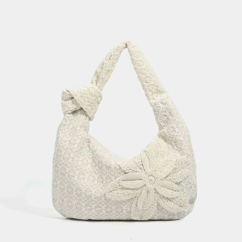 Korean Style Women Canvas Underarm Bags Lace Flower Women's Small Shoulder Commuter Female Tote Fashion Armpit Phone Bag 251023 1025