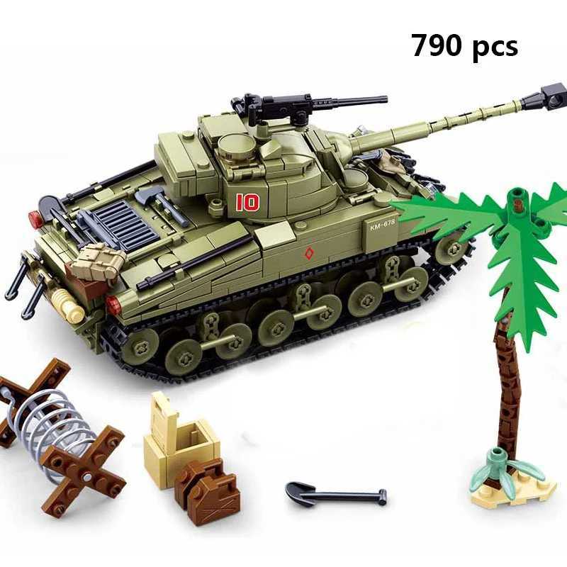 Military Vehicles Tank Sets SWAT Army City Police T34 Model Building Blocks DIY Brick Kids Toys Classic World War II WW2 C251023