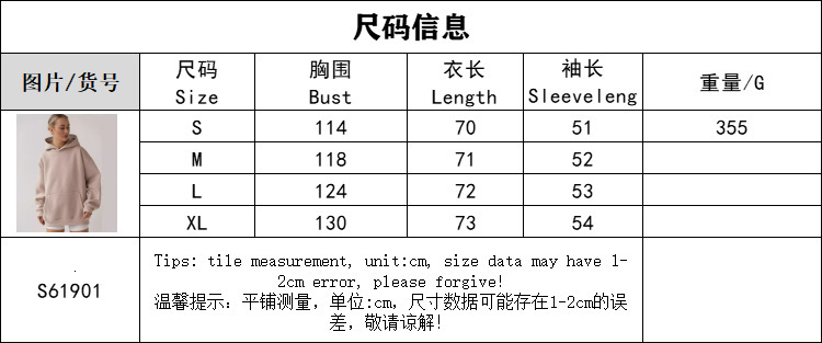 2025 New Autumn Winter Women's Long Sleeve Hooded Sweatshirt Pullover Loose Casual Top