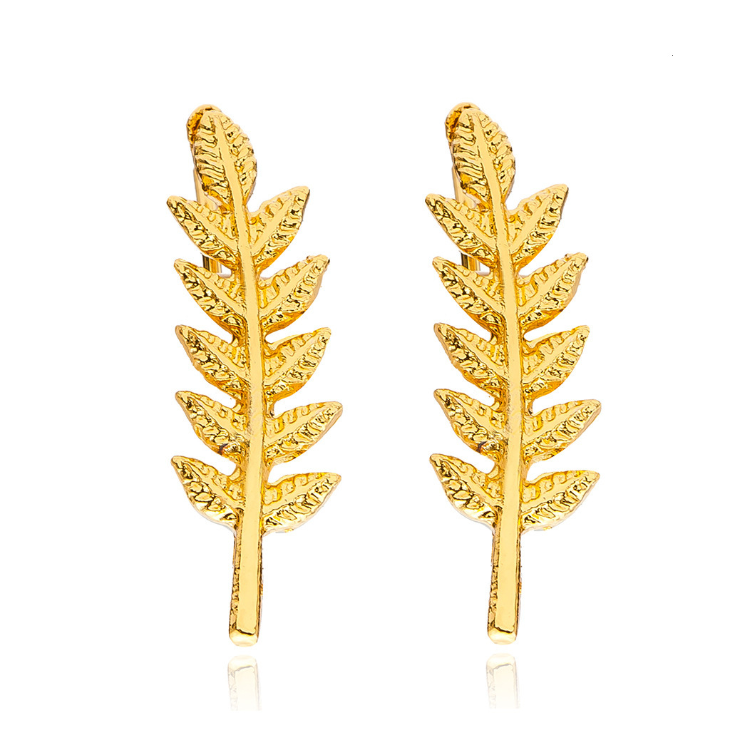 New Fashion Simple Leaf-Shaped Earrings Ear Cuffs for Women