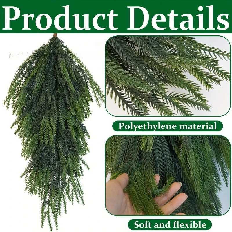 2Pcs artificial pine needles wall hanging Christmas pine needles pine cones atmosphere decoration Christmas decoration C251024