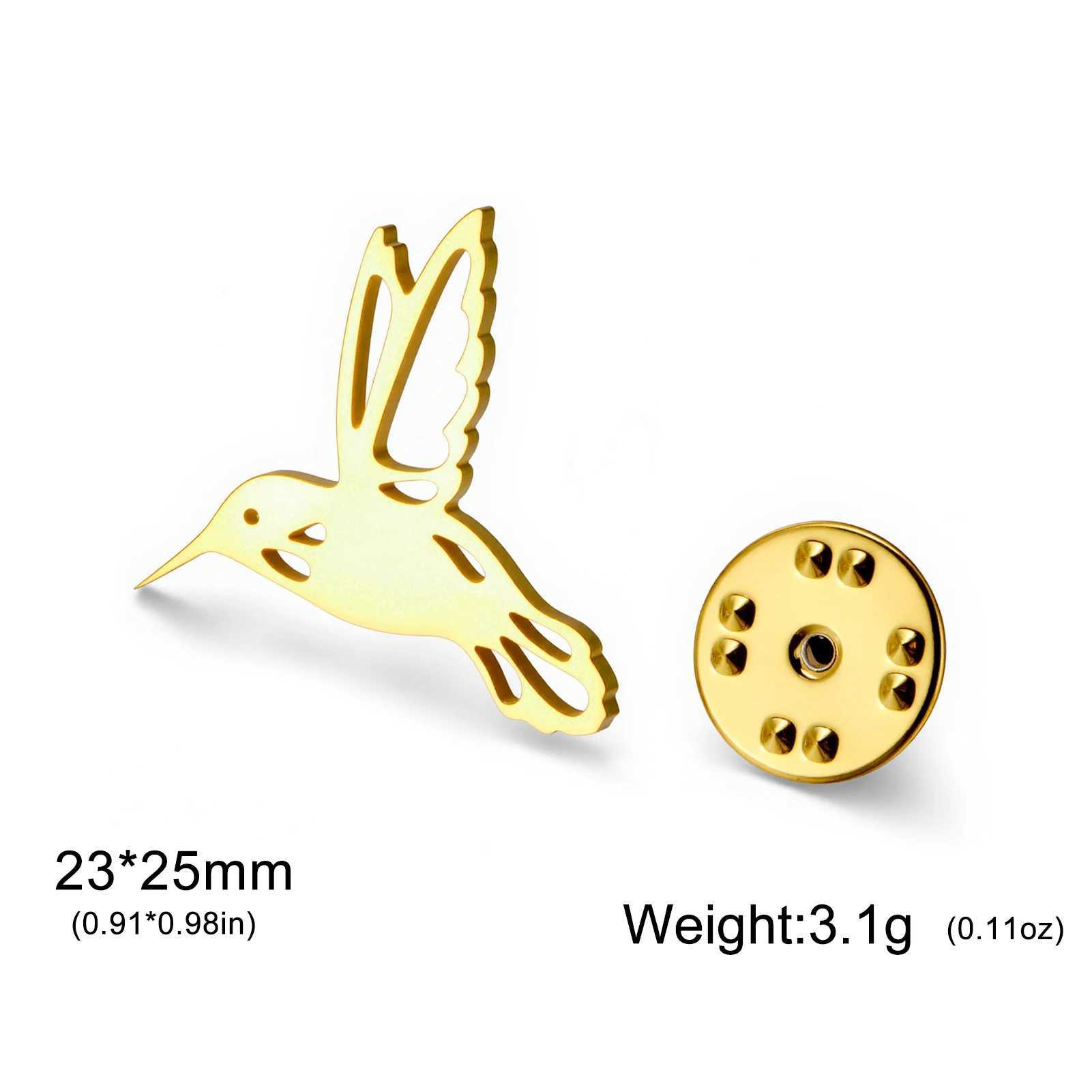 Cazador Hummingbird Lapel Pins Womens Brooch Stainless Steel Metal Pins Animal Bird Backpack Badges Jewelry Christmas Gift 2025 J251115