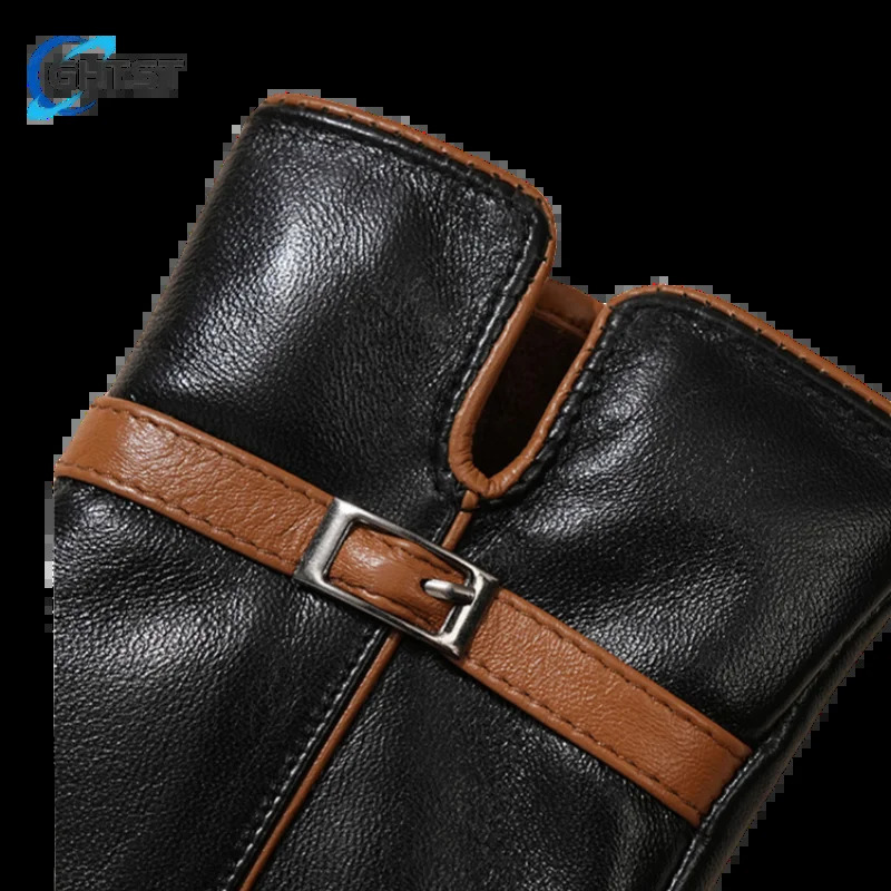 Korean Winter Warm Women Leather Gloves Outdoor Riding Driving with Wool Thickened AntiWind Cold Gloves Male 251023