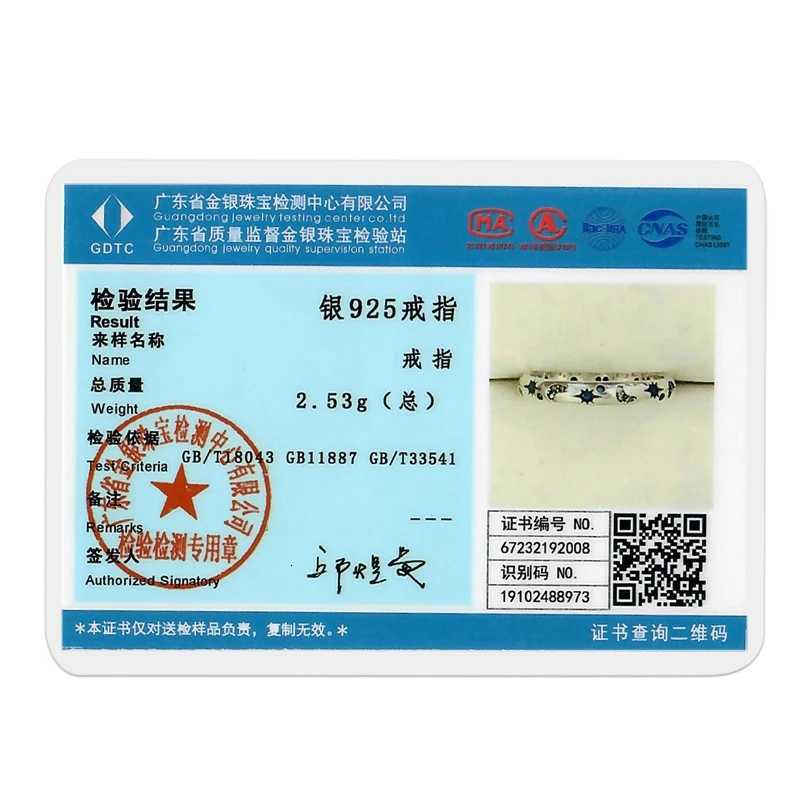 925 Sterling Silver Rings Gold Color Sun Moon Stars Sparking Wedding Ring Certified Women Engagement Jewelry Anniversary GiftsXJ251025