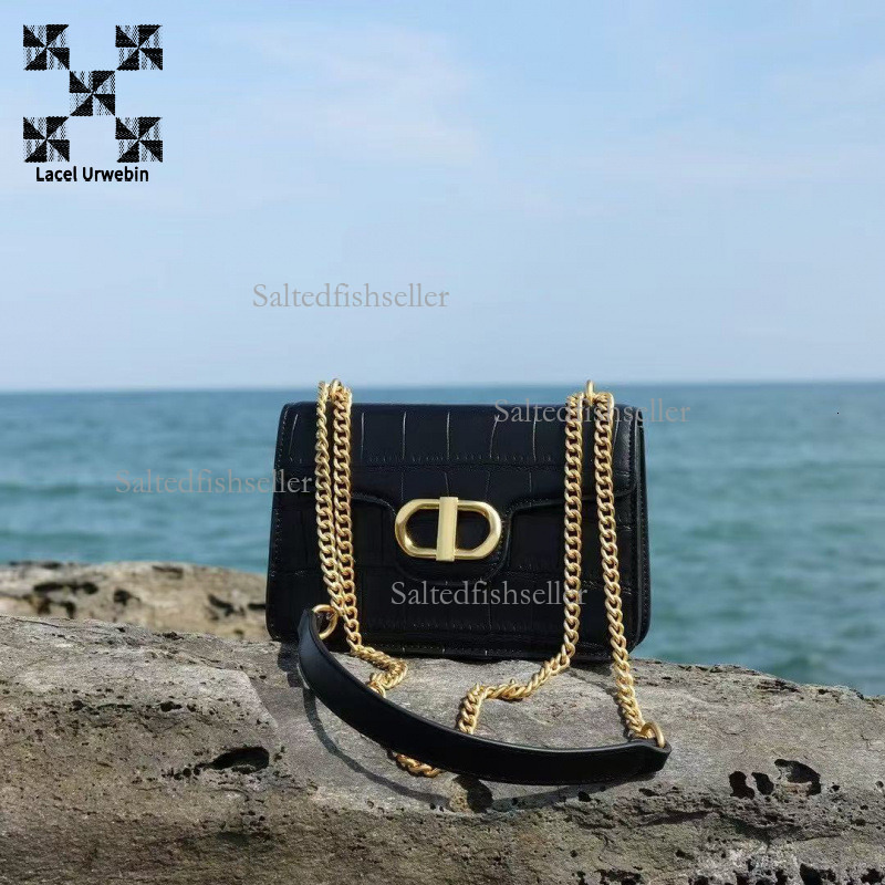 Lacel Urwebin Designer Fashion Crocodile Pattern Women's Handbag Mini New High Quality Chain Bag Versatile Daily Luxury Metal Decoration Shoulder