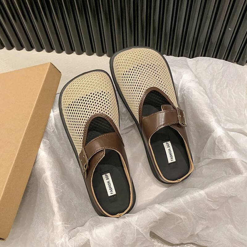 Mesh Flats Slippers Sandals 2024 Slides spring autumn New Outdoor Fashion Cusual Soft Sole Dress Women Shoes Zapatos Mujer ddmythur